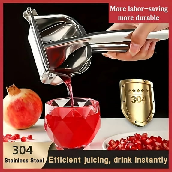 Xloro Handheld Manual Juicer 304 Stainless Steel Citrus Juice Extractor for Oranges Lemons Limes and Daily Kitchen Prep (1Pc 8.7"x4.5")