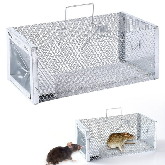 Xloro Metal Live Rodent Trap with One Way Door Humane Mouse Rat Cage for Pest Control Safe Catch and Release for Home Factory and Outdoor Areas (1Pc 12"x6"x5")