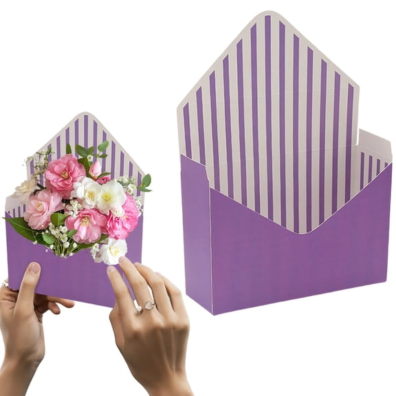 Xloro Paper Flower Gift Bags with Handle Bouquet Packaging Folding Envelope Style Flower Bags for Florist Wedding Party Birthday Gift Decor (1Pc 8"x6")