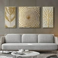 thumbnail image 1 of Xloro Room Decor Abstract Picture Geometric Spiral Art Print 3 Piece Set Modern Wall Art Flower Print Plants Grain Wall Decor for Bedroom (2Pcs 7.9"x15.8"+1Pc 15.8"), 1 of 3