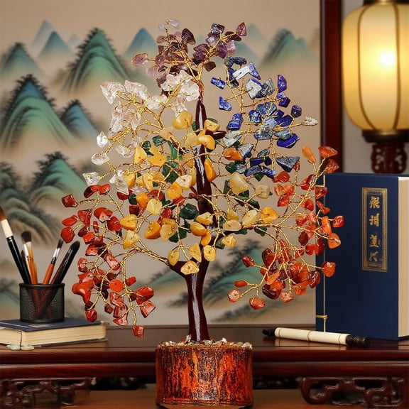 Xloro Room Decor Crystal Tree Seven Color Tree Decor Plant for Home Healing Crystals And Stones Feng Shui Decor Positive Energy Money Tree Meditation Accessories