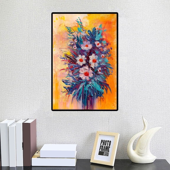 Xloro Room Wall Art Decor Floral Canvas Painting for Wall Decoration Flower Artwork for Bathroom Bedroom Dining Room Farmhouse (1Pc Frameless 7.9"x11.8")