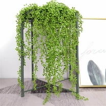 Xloro Small Hanging Plant String of Pearls Plant Live Artificial Hanging Vine Plants Decor Plastic Greenery for Home Wall Unpotted Fake Vines Plants (1Pc 29.53")