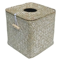 Xloro Tissue Box Cover, Wicker Tissue Box Cover, Handmade Woven Cube Paper Towel Holder, Decorative Tissue Box, Square Tissue Box for Bathroom Office Table, 5.51"
