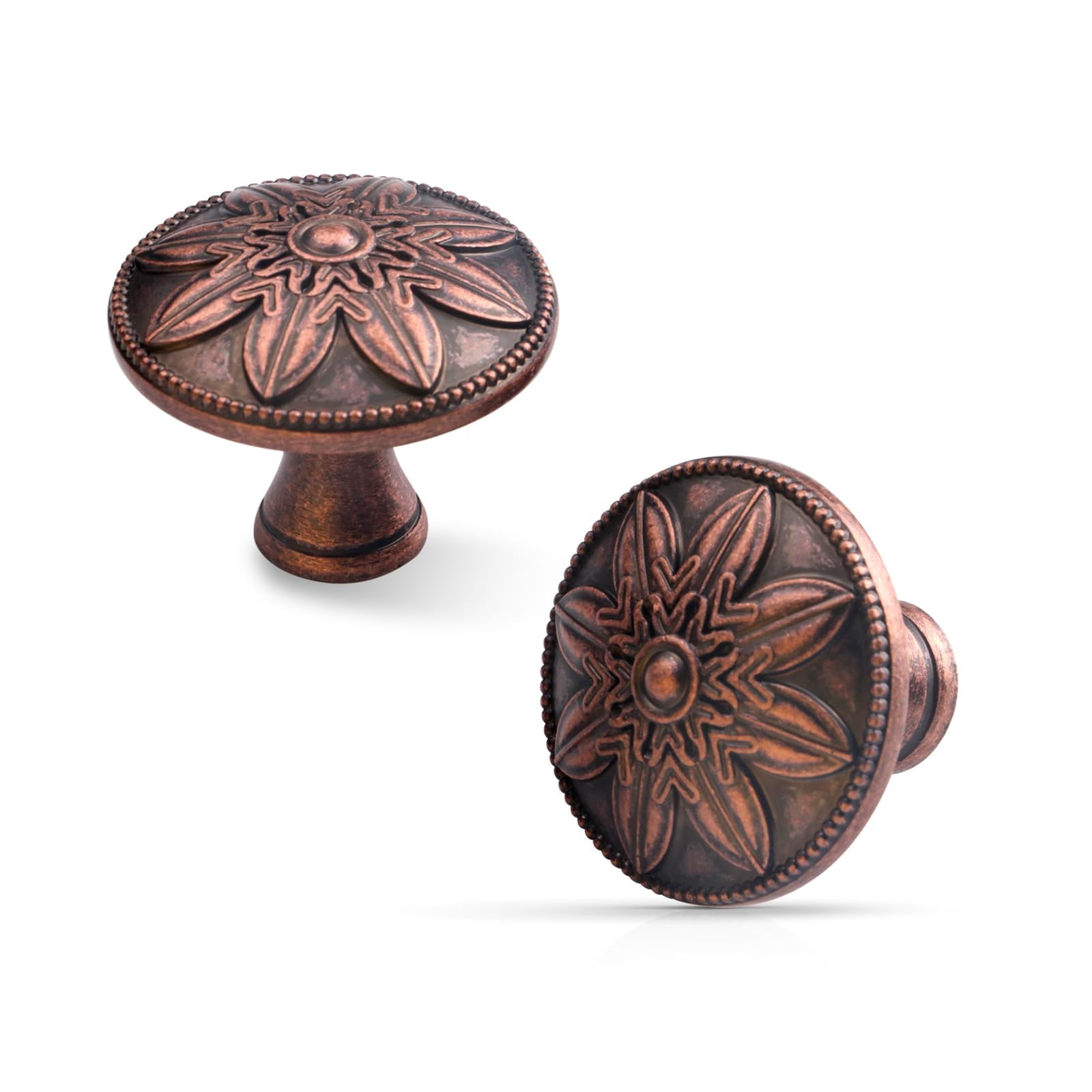Xlroaafs Antique Copper Cabinet Knobs 15 Pack Vintage Drawer Knobs,1.4 ...