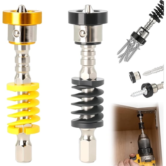 Xlulu 2/4/6/10*Spring-loaded Bit Holder, Universal Retaining Screwdriver | Anti-drop Magnetic Screw Holder Bit Tool, Quickly Release Spring Mechanism For Electric Drills Power Tool