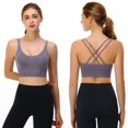thumbnail image 1 of Xmarks 1/3 Pack Women's Cross Back Sports Bras Ruched Sports Bra Yoga Bra for Workout Running Breathable Tank Top, 1 of 5