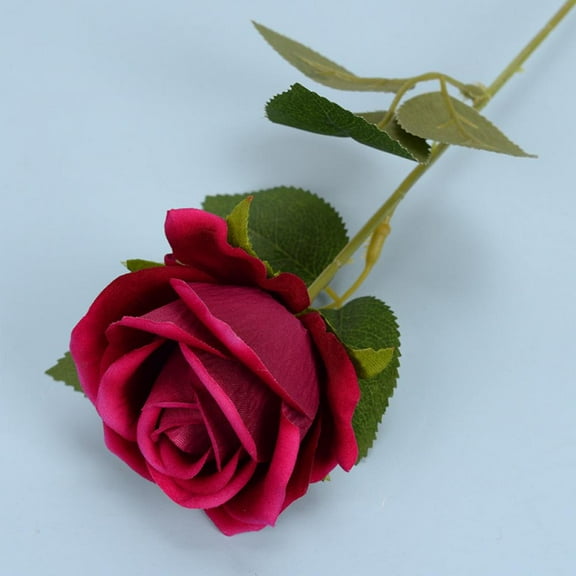 Xmarks 1pc Red Rose Artificial Flowers Long Stem 20in Fake Single Rose Like Real for Mother's Day Wedding Date Anniversary Decorations
