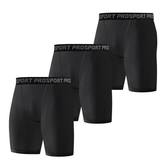 Xmarks 3 Pack Men's Compression Shorts Spandex Elastic Sports Running Shorts Quick Dry Workout Shorts Athletic Compression Underwear for Men, S-2XL