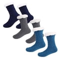 thumbnail image 1 of Xmarks 3 Pairs Women Slipper Socks with Grip Non Slip Fluffy Fuzzy Cabin Cozy Warm Comfy Soft Fleece Home Gift Socks, 1 of 3