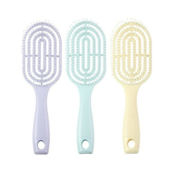 Xmarks 3 Pieces Bending Comb Fluffy Shape Massage Comb Rib Curling Comb Can Be Used on Wet Hair Knot Detangling Comb