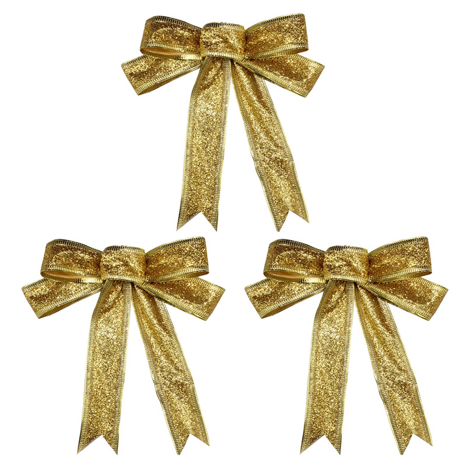 Xmarks 3 Pieces Glitter Christmas Bows Christmas Wreath Bow Christmas