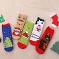 thumbnail image 1 of Xmarks 5 Pairs Kids Christmas Socks Thicken Terry Thermal Winter Warm Holiday Cotton Socks Toddler Children Gifts, 1 of 9