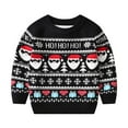 thumbnail image 1 of Xmarks Baby Boys Girls Sweater Ugly Christmas Knit Pullover Kids Printed Winter Christmas Sweatshirts Tops Toddler Pullover 3-8Y, 1 of 3