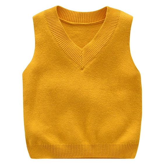 Xmarks Baby Boys Girls Sweater Vest Cable Knit Sleeveless Sweater Toddler Uniform Solid Color Pullover Vests 0-5Y