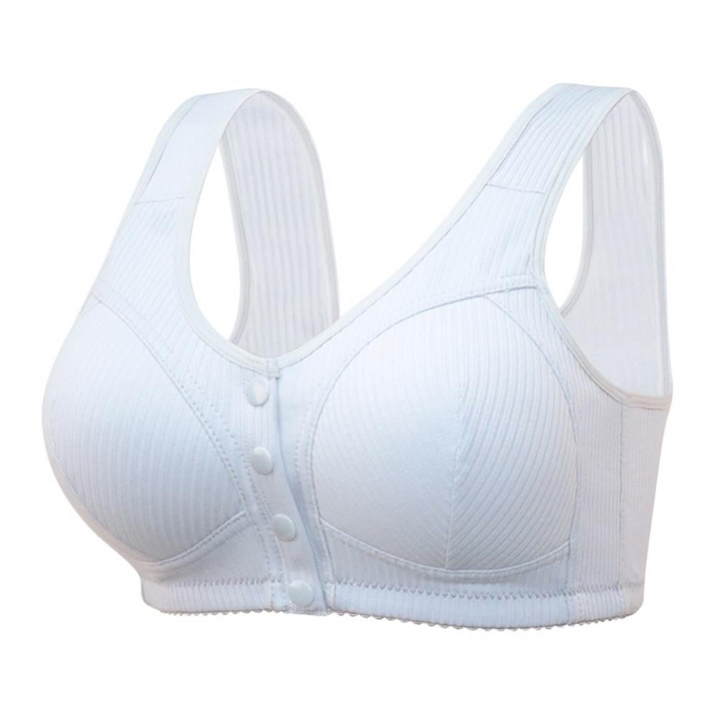  ANMUR Front Closure Bras for Seniors Back Support Posture Bra  Full Coverage Everyday Bra Wireless Bralette for The Elderly (Color :  White, Size : 2X-Large) : Clothing, Shoes & Jewelry