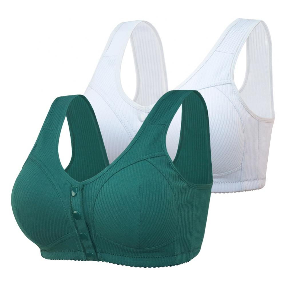 Xmarks Bra for Older Women Front Closure Back Support - Plus Size Women  Cotton Ultra Soft Cup,Everyday Sleep Bras,Front Closure Cotton Sports Bras  for