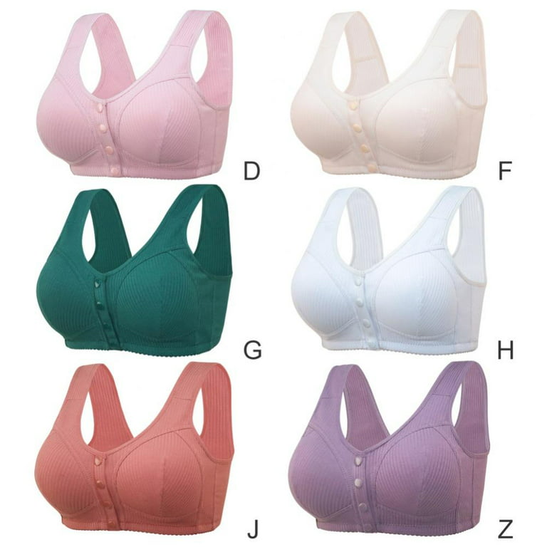 Beauty Back Gather Sports Sleep Bra Underwear Without Rims Full Cup Front  Buckle Zipper Lace Bra (Bands Size : X-Large, Color : 2)