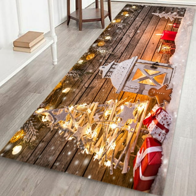 Xmarks Christmas Front Door Mat 15.7"x47.2" Non Slip Merry Christmas Welcome Doormat Washable Fun Indoor Outdoor Floor Mat