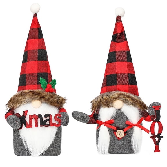 Xmarks Christmas Gnomes Plush, 2pcs Handmade Elf Santa Tomte Swedish Gnome Scandinavian Figurine Nordic Gnomes Plush Christmas Elf Doll Ornaments for Home Decor Gift