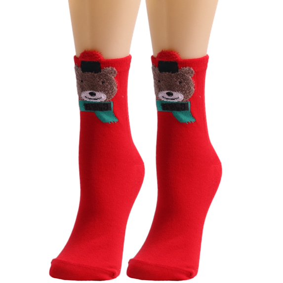 Xmarks Christmas Socks for Women, Unisex Christmas Socks for Aldult Warm Winter Breathable Soft Cute Fun Cartoon Cotton Crew Socks