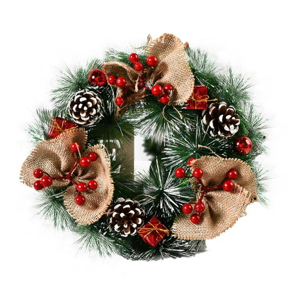 Xmarks Christmas Wreath 12 Inches Christmas Wreaths for Front Door Christmas Reef for Door with Bows, Berries, Christmas Wreaths for Windows