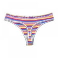 thumbnail image 1 of Xmarks Cotton Thongs for Women's Sexy Colorful Rib Thong Underwear Breathable Low Rise Hipster Panties, 1 of 5