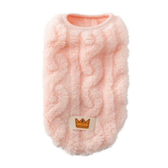 Xmarks Dog Flannel Shirt, Cold Weather Chihuahua Sweater Teacup Yorkie Dog Winter Coat Pet Clothing Pink 3.3-5.5lbs