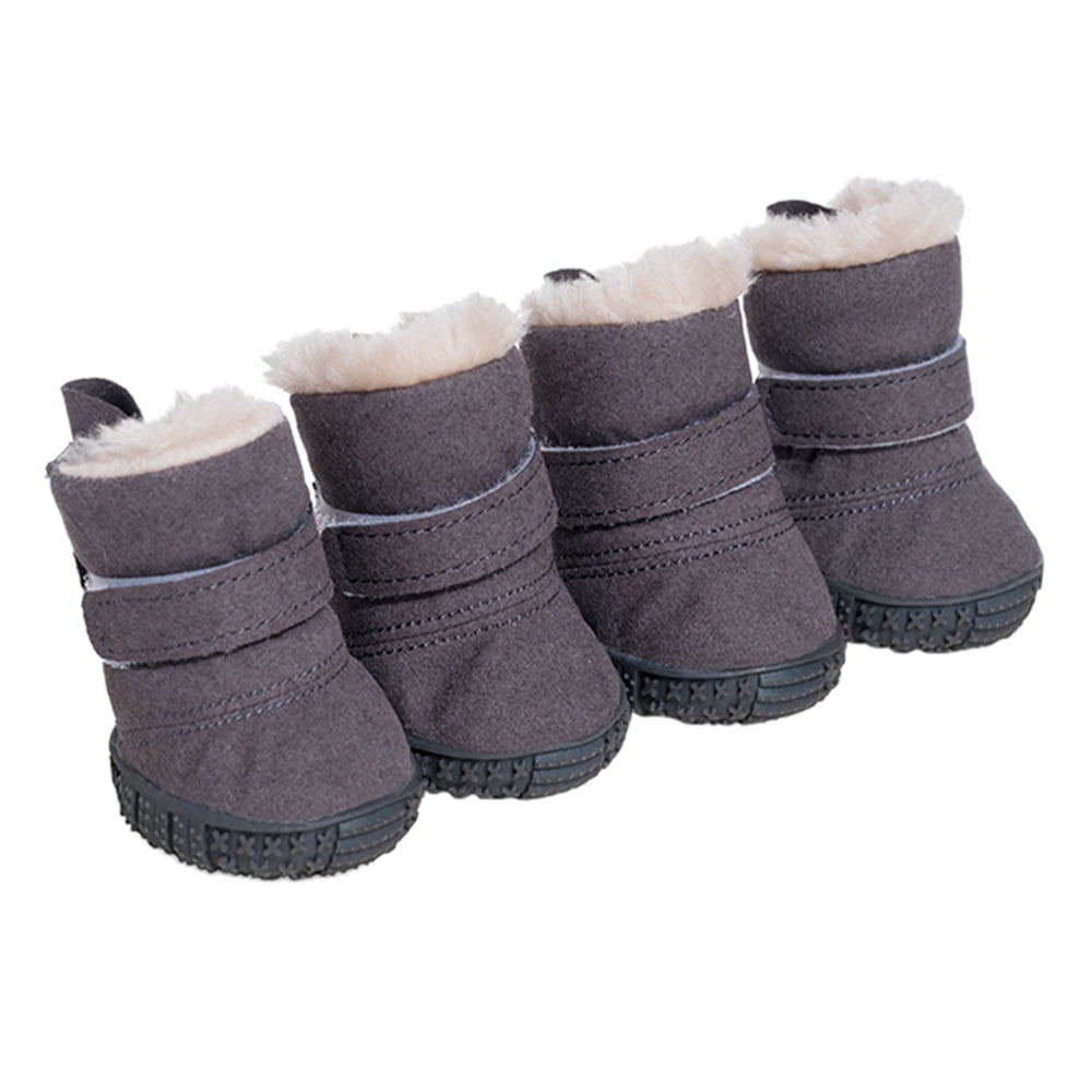 Xmarks Dog Winter Boots Warm Winter Little Pet Dog Shoes Fleece Snow Booties for Small Dogs Anti Slip Sole Paw Protectors Dogs Cold Days Outdoor Walking Running Brown Walmart