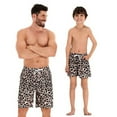 thumbnail image 1 of Xmarks Father Son Matching Swim Trunks - Leopard Print Swimming Trunk Set - Drawstring Elastic Waistband Beach Shorts with Pockets - Daddy and Me Bathing Suits, 1 of 6