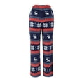 thumbnail image 1 of Xmarks Flannel Pajamas Pant for Women Lounge Bottoms with Pockets Lightweight Loose Jogger Pants Christmas Warm Winter Pants, Blue, US 14, 1 of 11