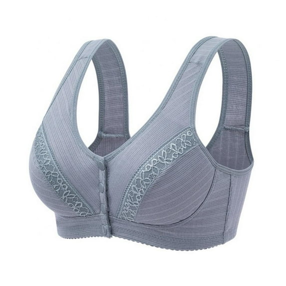 Xmarks Front Closure Bras for Women, Lace Front Button Shaping Cotton Bras