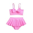 thumbnail image 1 of Xmarks Girl's 2 Piece Swimsuit Solid Color Bikini Set Bathing Suits with Beach Skirt S-12Y, 1 of 2