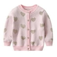thumbnail image 1 of Xmarks Girls Sweater Cardigan Love/Star Print Knit Coat Long Sleeved Kids Sweaters Jacket Outfit 1-7Y, 1 of 8