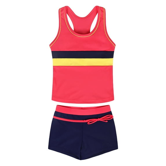 Xmarks Girls Swimsuit Little Girls' Swimwear Two Pieces Bathing Suits for Girls Tankini with Shorts M-4XL