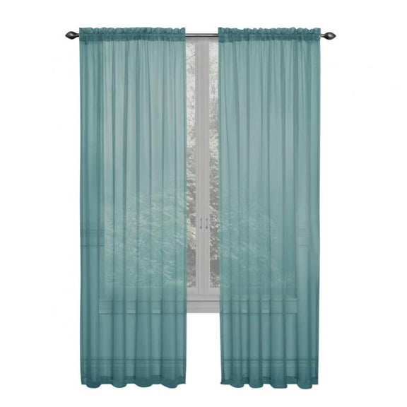 Xmarks Green Sheer Curtains Semi Transparent Voile Rod Pocket Curtains for Bedroom and Living Room, 39.4 x 78.8 inches Long, 1 Panel