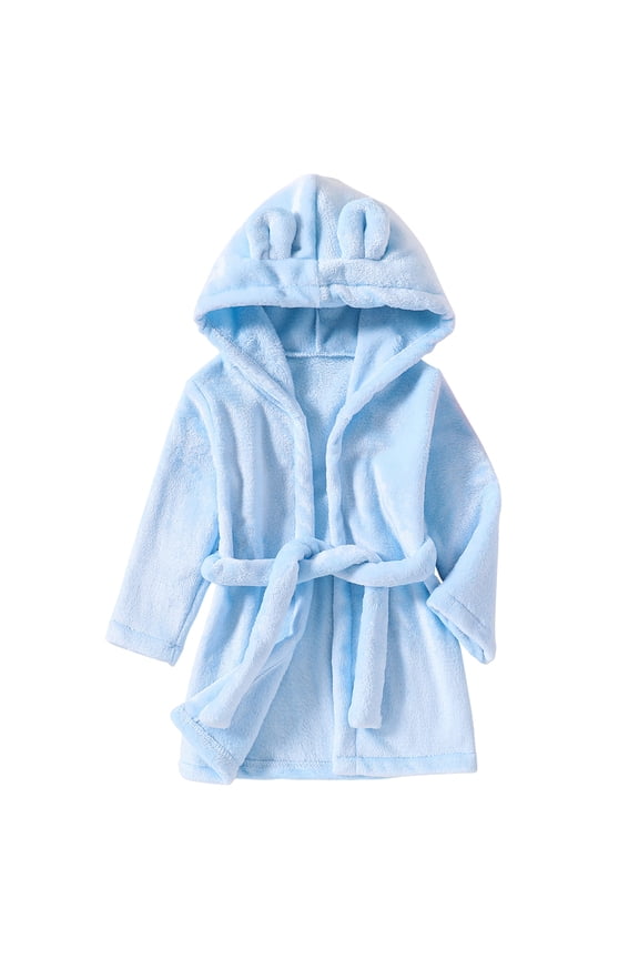 Kids Boys Girls Hooded Towelling Bathrobe Dressing Gown Polyester Terry Towel Soft Terry Cloth Robe Girls Robe Boys Robe Baby Robe 2-7Y
