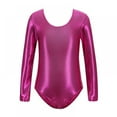 thumbnail image 1 of Xmarks Kids Girls Shiny Metallic Gymnastics Dance Leotard Rose Red 5-6Y, 1 of 8