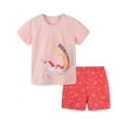 thumbnail image 1 of Xmarks Little Girls Summer Outfits Cute Tank Top and Shorts 2 Pcs Clothes Set Pink 5T, 1 of 9
