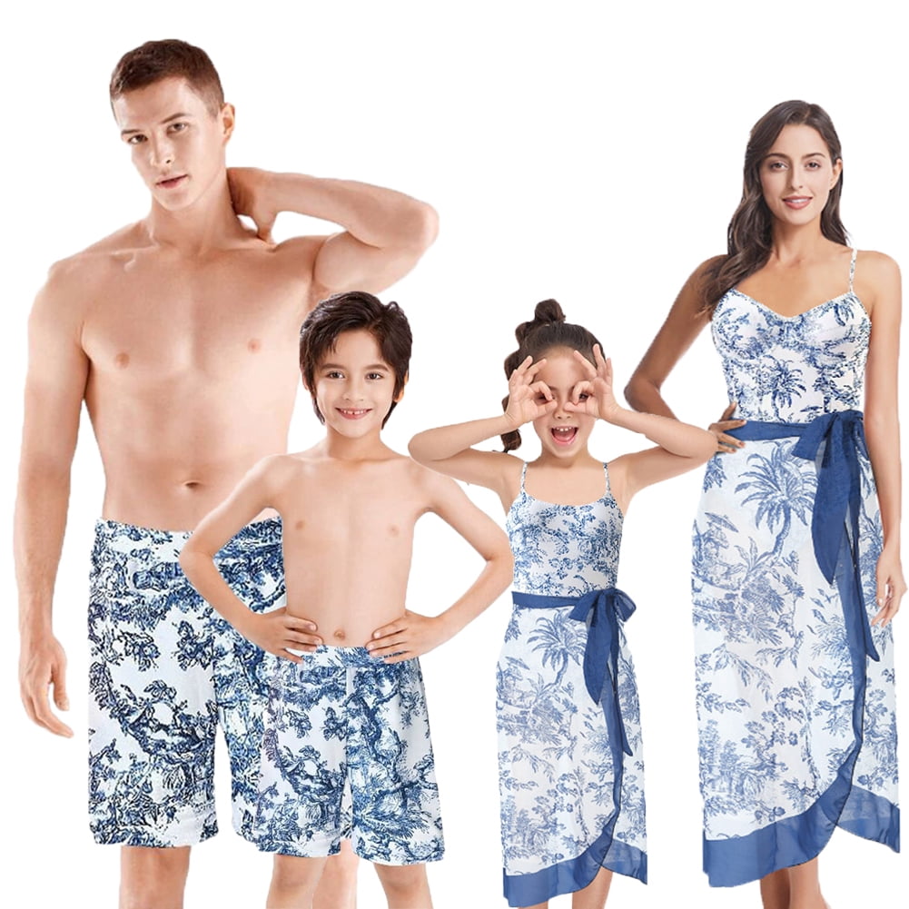 Xmarks Matching Family Swimsuits, Bikini Sets for Women/Men/Girl/Boy Swim Trunks Mother Daughter
