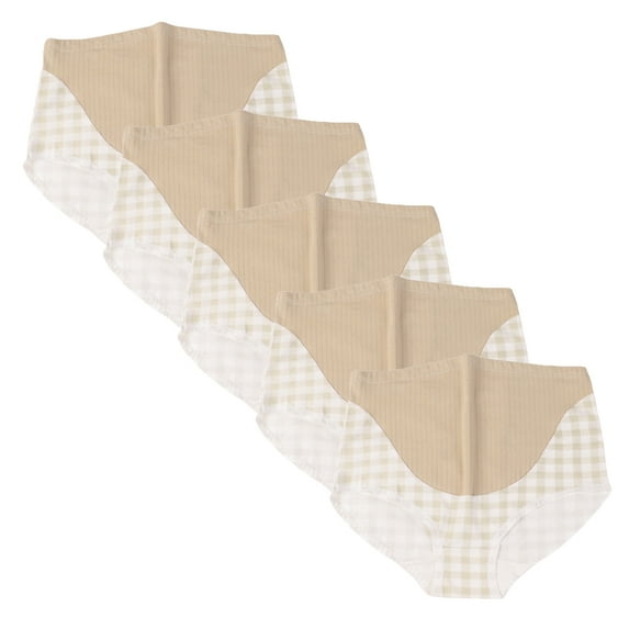 Xmarks Maternity Underwear Pregnancy Panties 5 Pack for Women Over Bump High Waist Soft Absorbent Brief Underpants Shorts Green 2XL