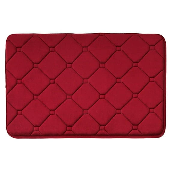 Xmarks Memory Foam Soft Bath Mats - Non Slip Absorbent Bathroom Rugs Rubber Back Runner Mat for Kitchen Bathroom Floors 20" x 30", Red