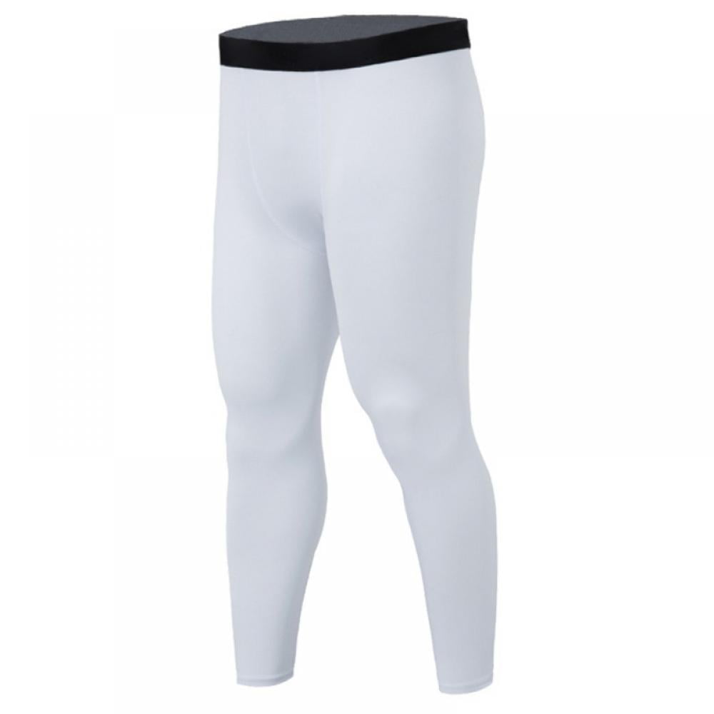Xmarks Men s Compression Tights Running Pants Baselayer Legging White S