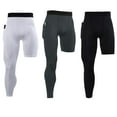 thumbnail image 1 of Xmarks Men's Single Leg Tight Sports Pants  1/2 One Leg Compression Tights Full Length for Basketball Comfy Single Leg Solid Color Long Pants Sports Base Layer Leggings, 1 of 7