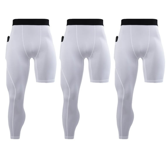 Xmarks Men's Single Leg Tight Sports Pants  1/2 One Leg Compression Tights Full Length for Basketball Comfy Single Leg Solid Color Long Pants Sports Base Layer Leggings