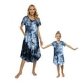 thumbnail image 1 of Xmarks Mommy and Me Holiday Pajama Set Outfit V Neck Short Sleeve Pajama Dress, 1 of 5