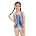 thumbnail image 1 of Xmarks Mother and Daughter One Piece Swimsuit Tummy Control V/U Neck Striped Bathing Suits Athletic Swimming Suit, 1 of 7