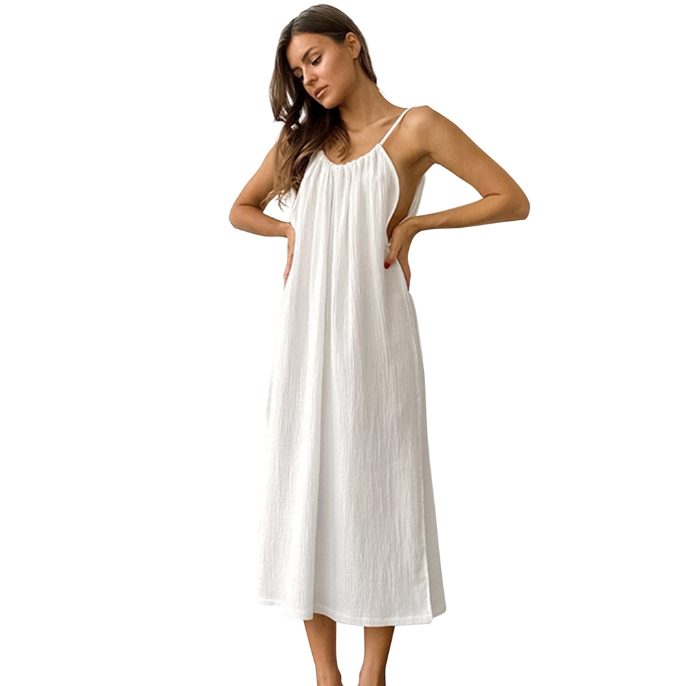 Xmarks Nightgowns for Women Cotton Halter Maxi Dress White S-L - Walmart.com Xmarks Nightgowns for Women Cotton Halter Maxi Dress White S-L - Walmart.com