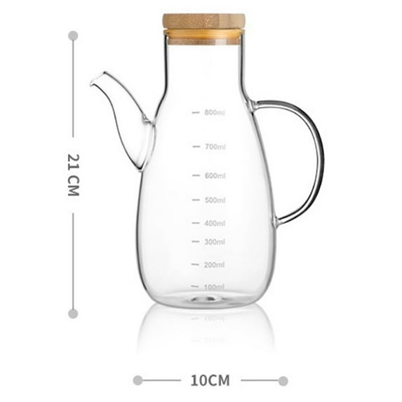 Xmarks Oil Bottle - 800ml/27oz Olive Oil Glass Dispenser - Oil Vinegar Measuring Dispenser with Spout for Kitchen and BBQ