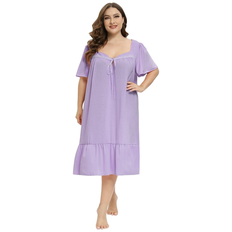 Xmarks Plus Size Night Gowns for Ladies Summer Nightgowns for